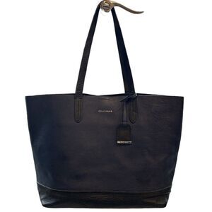 Cole Haan Pebbled Leather Black Tote Bag Inside Extra Zip Pocket
